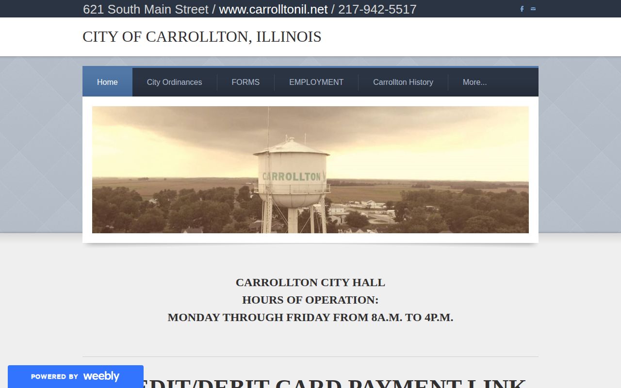 Official City of Carrollton website showing municipal and police contact information